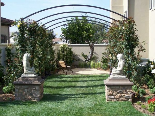 Front garden ideas pergola statues