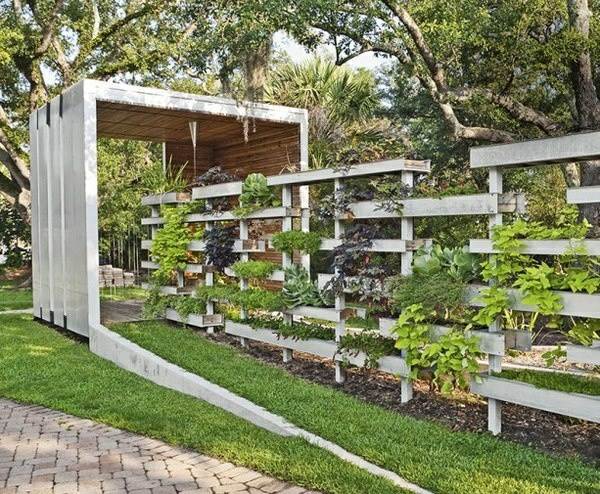 Garden Fence modern design ideas wooden pallets
