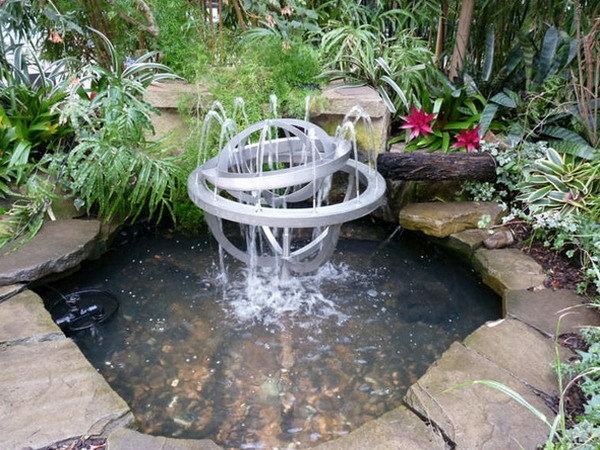 Garden-Fountains-Ideas-Stainless-Steel-Pond