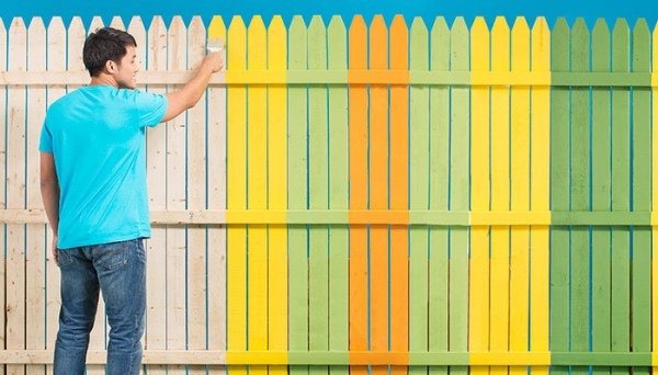 Wooden fence paint decorating ideas