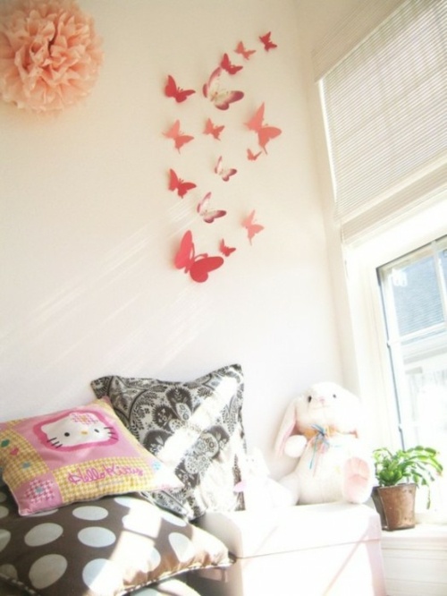 Girls Nursery butterflies creative wall