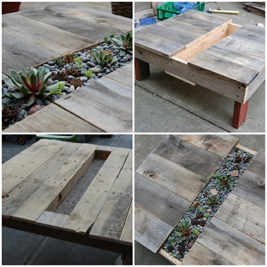 Instructions table from wooden pallets planters