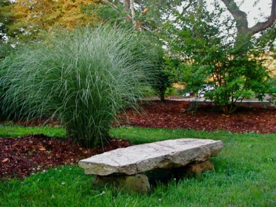 Natural stone garden bench garden rustic style