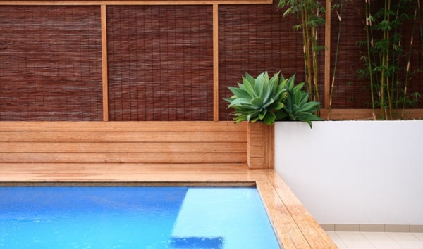 Pool privacy bamboo design