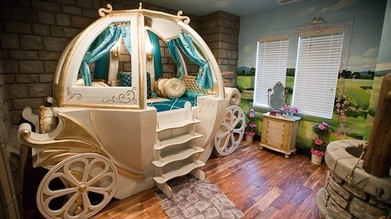 Romantic bed girls princess carriage
