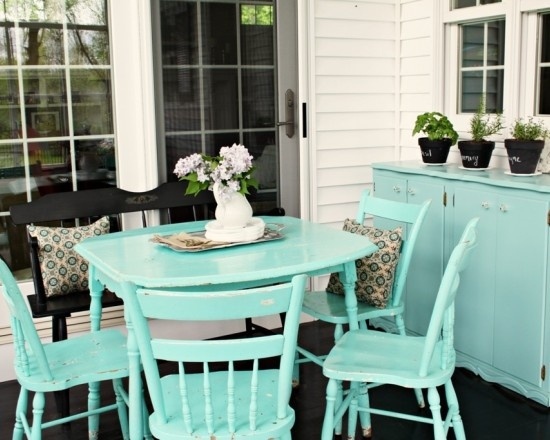 Shabby Chic Outdoor Furniture sky blue veranda