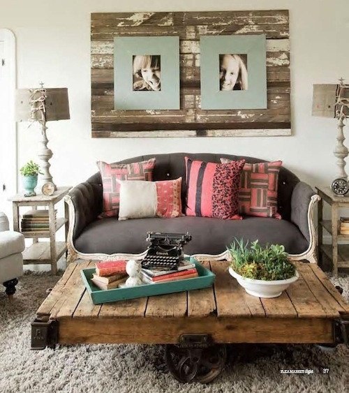Shabby Chic furniture coffee table wooden elements