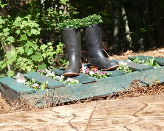 Shoe shelf garden ideas