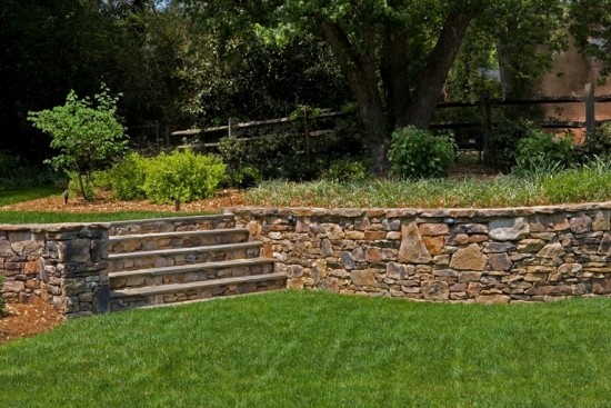Stones for garden wall design