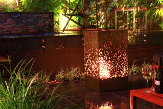 Stylish designer outdoor fireplace frame