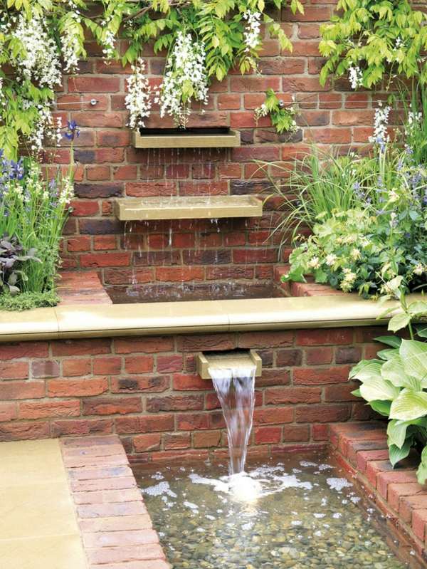 Waterfall garden design idea