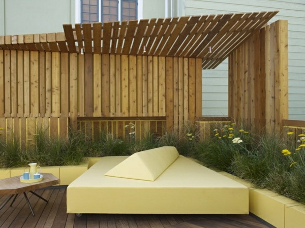 Wooden Fence Patio Furniture Pergola Design Spring flowers