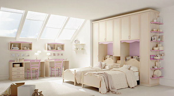 attic girls purple beige