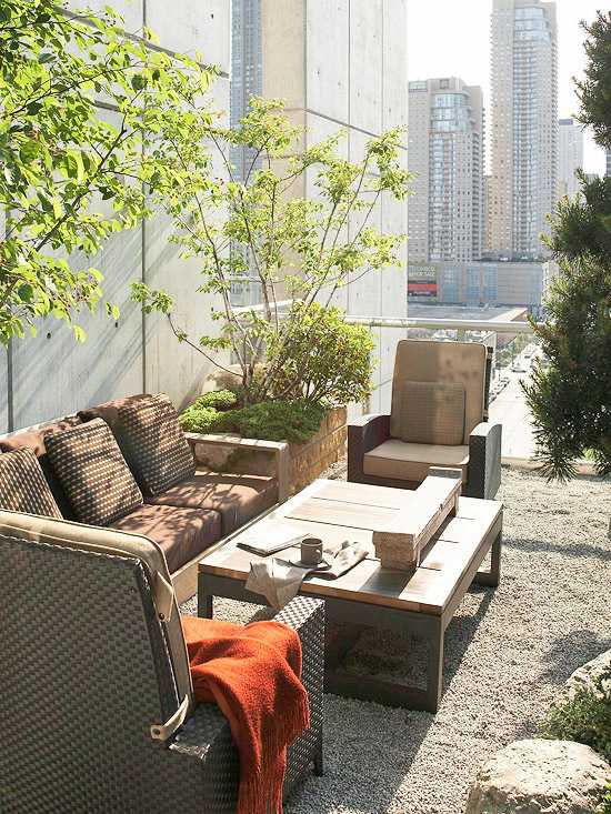 balcony and roof terrace design ideas rattan furniture