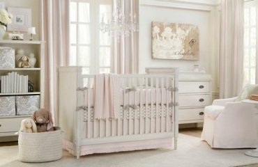 beautiful-nursery-room-design-white-rose-wooden-crib