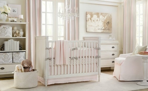 beautiful nursery white rose wooden crib