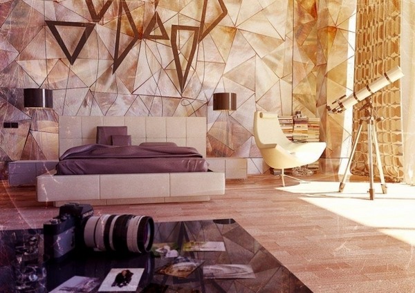 bedroom design ideas modern neutral colors geometric 