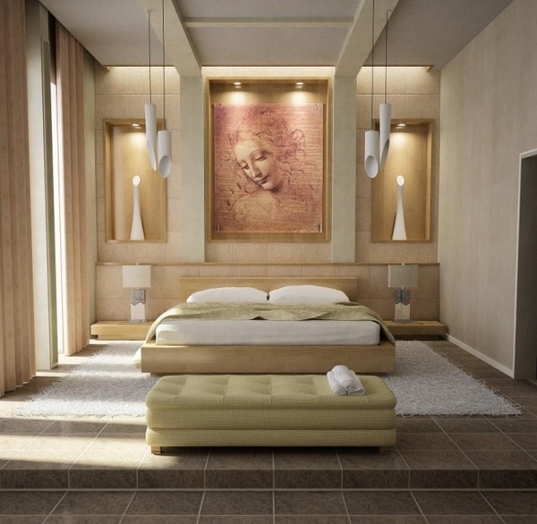 bedroom design ideas modern pastel painting 