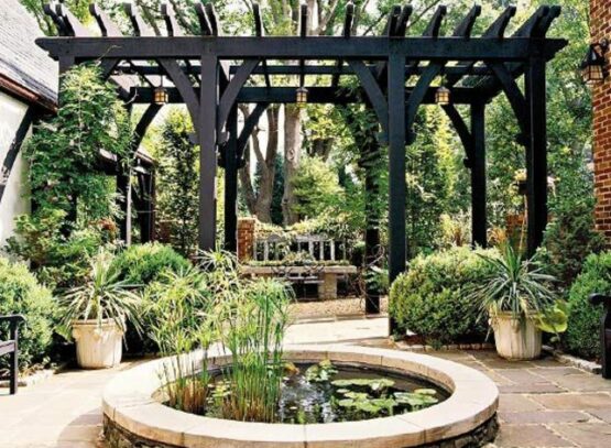 black-wooden-pergola