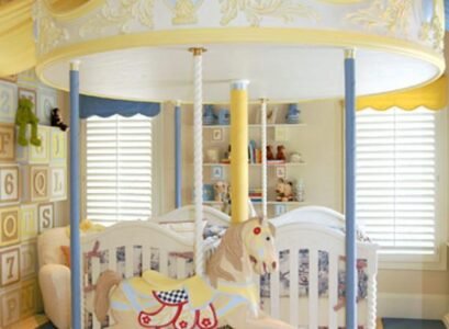 carousel-cloud-ceiling-nursery-room-design-ideas
