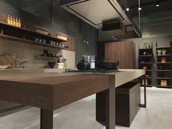 contemporary modern kitchen open shelving