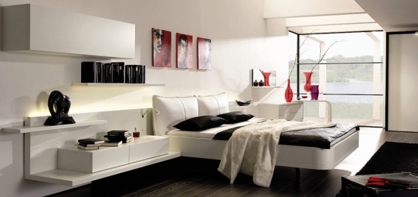 contemporary modern white red accents