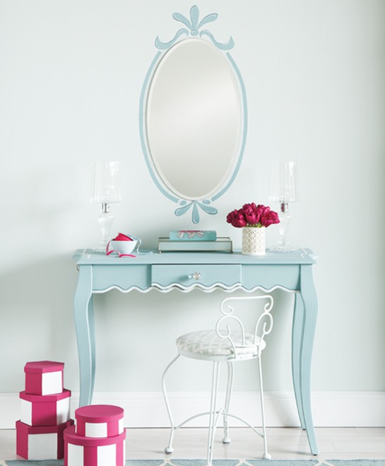 dressing table renovation light blue 