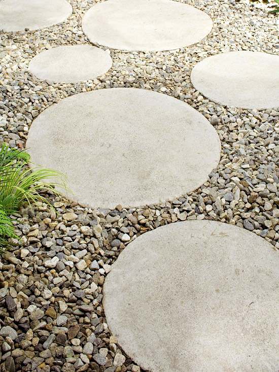 garden path concrete stepping stones