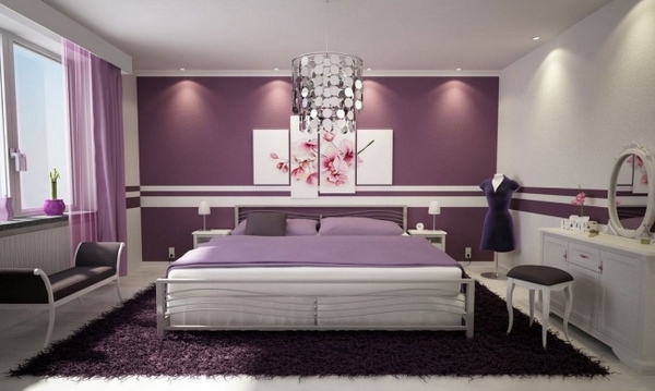 modern purple flowers wall decoration