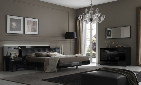 ideas-for-modern-bedroom-design-gray-crystal-chandelier