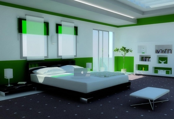 ideas for modern design green carpet gray accents