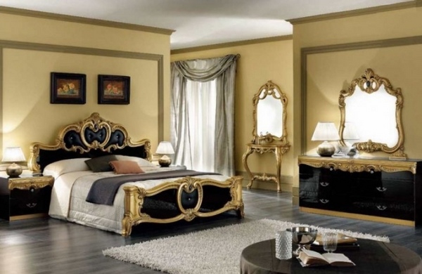 luxury bedroom interior design ideas black gold elements
