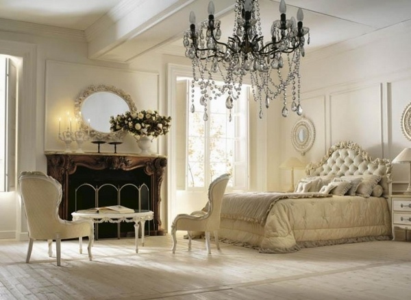 luxury bedroom design ideas creme crystal chandelier