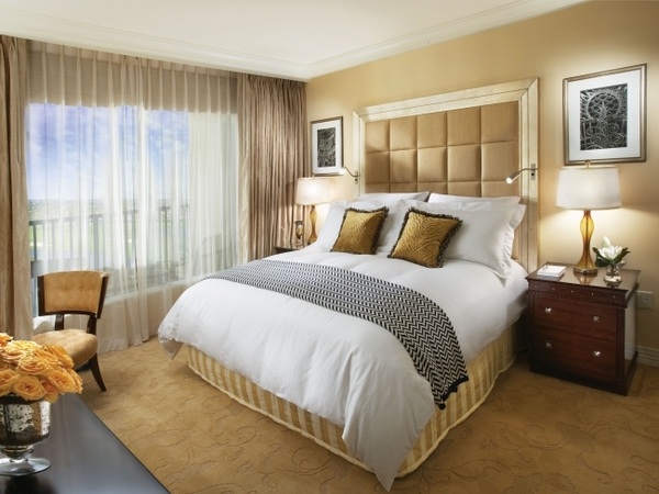 luxury bedroom interior design ideas gold upholstered headboard
