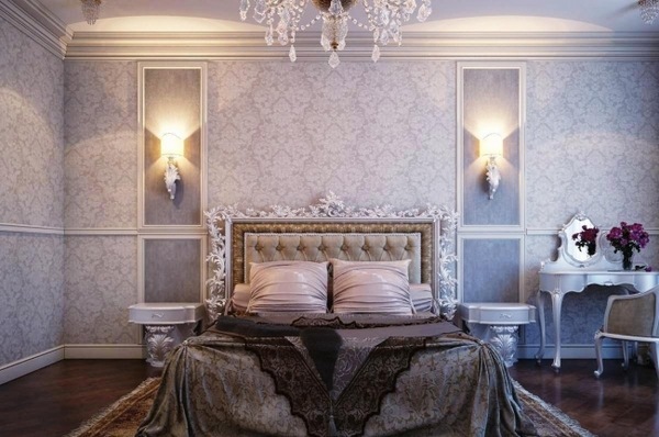 luxury interior design ideas lilac color decoration wallpaper
