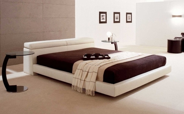 minimalist bedroom interior design beige warm shades