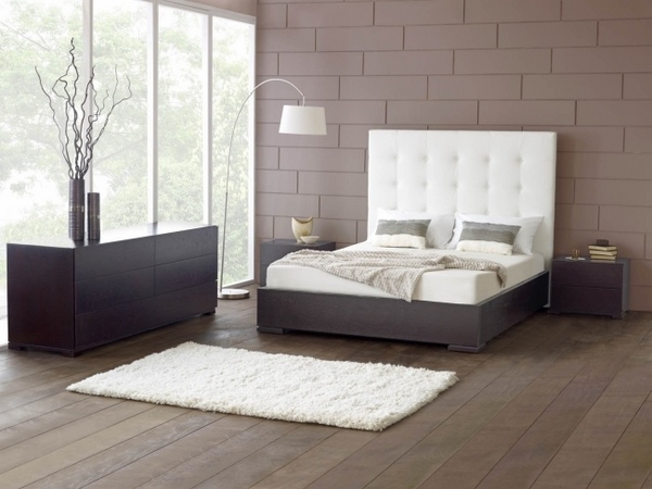 minimalist bedroom interior brown floor natural wood