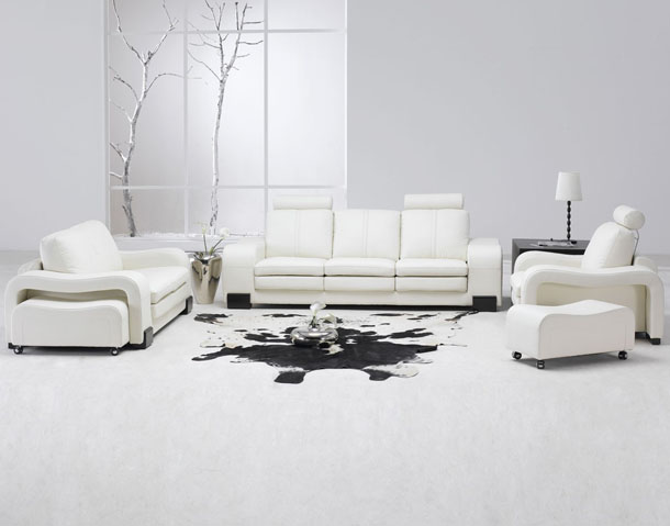 minimalist white living room