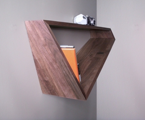 modern bookshelf delta form