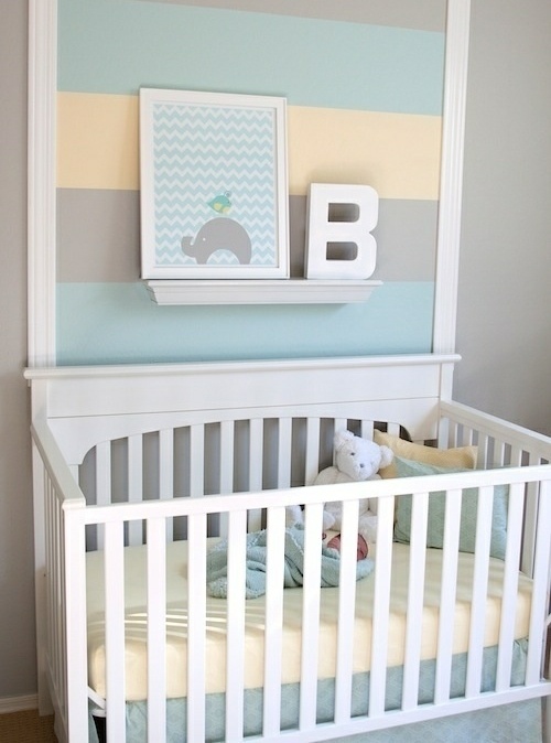 nursery Room Wall stripes pastel colors boys room