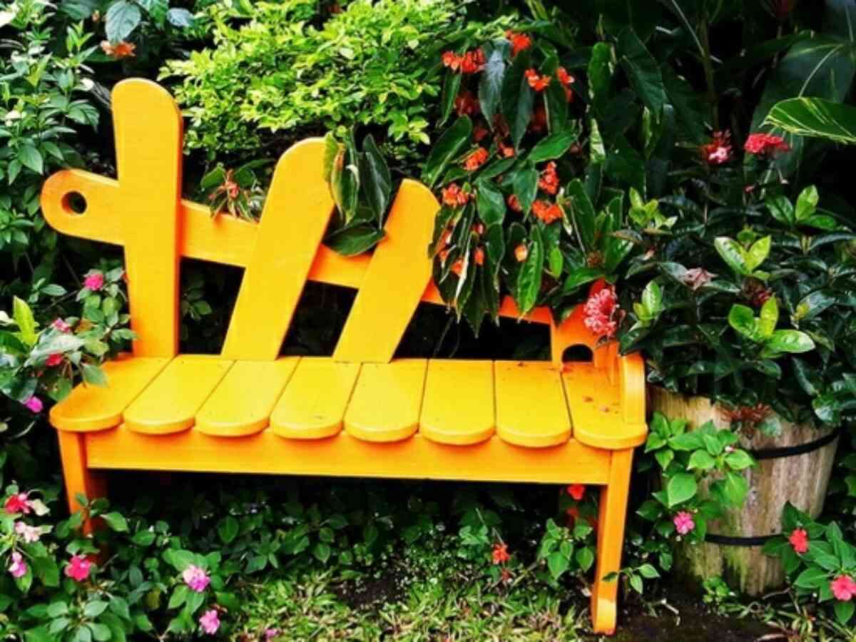 декор скамейки для сада