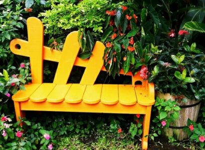 original-garden-bench-design-ideas-yellow-color