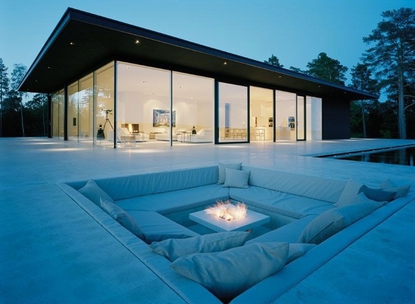 patio design ideas lounge furniture firepit