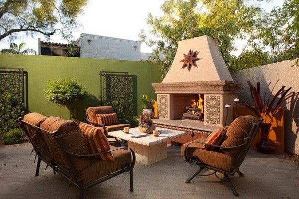 patio landscape fireplace outdoor furniture 