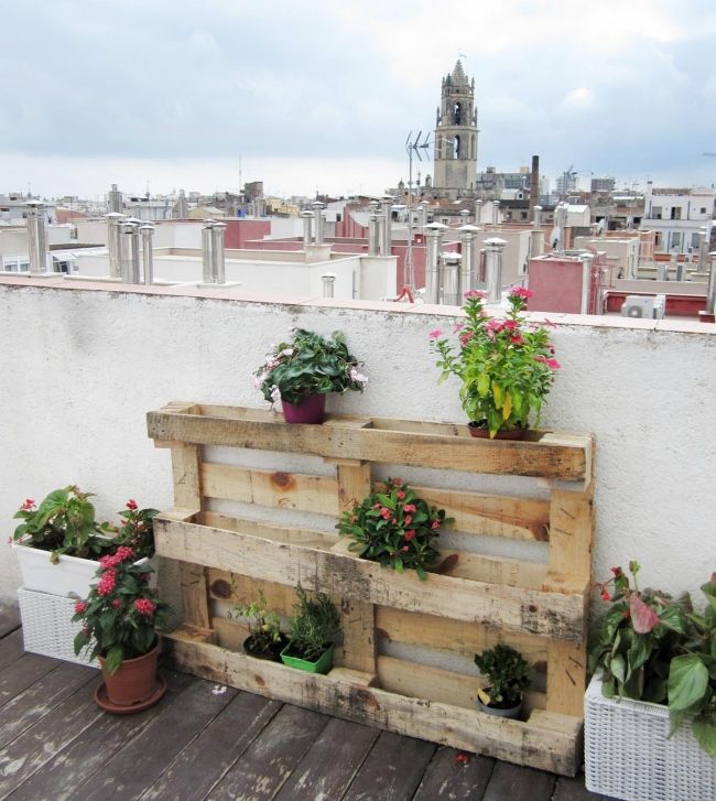 rooftop balcony plant stand flower pots