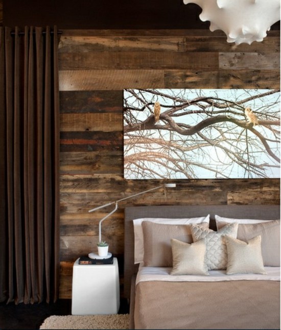 rustic bedroom design idea wooden wall