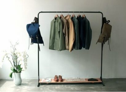 simple-DIY-clothes-stand-ideas-iron-rod-wood-shelf