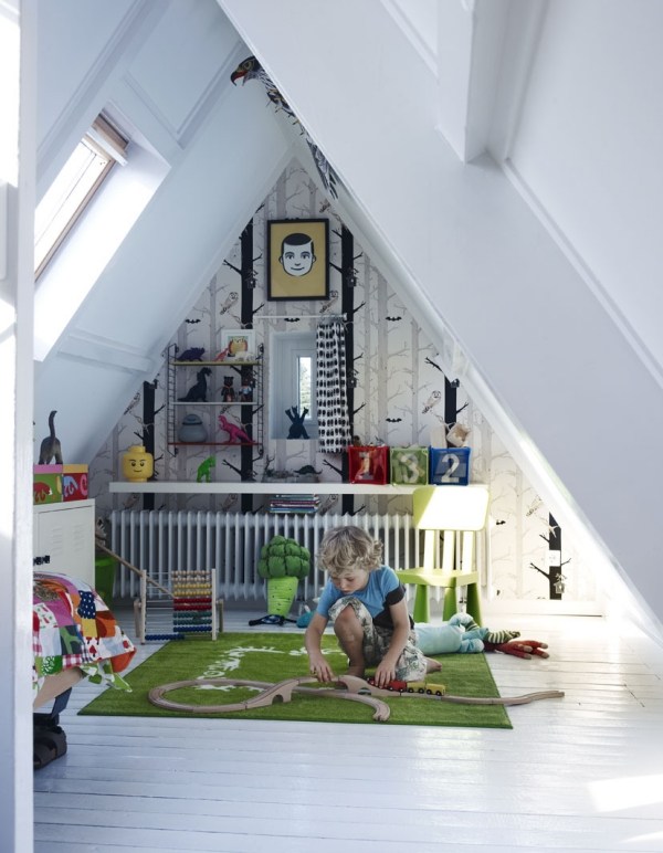 slanted ceiling nursery room carpet playground 
