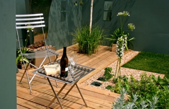 sitting area wooden deck