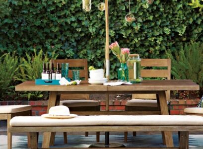 summer-decoration-garden-party-parasol-lanterns-wooden-table-bench